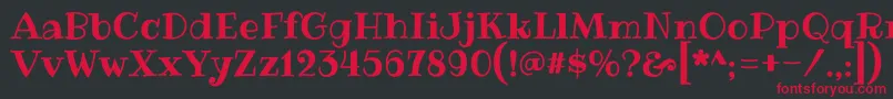 RibeyeRegular Font – Red Fonts on Black Background