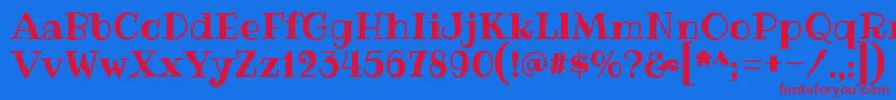 RibeyeRegular Font – Red Fonts on Blue Background