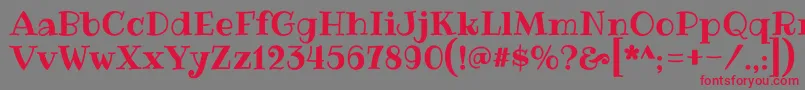 RibeyeRegular Font – Red Fonts on Gray Background