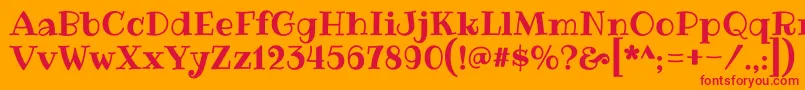 RibeyeRegular Font – Red Fonts on Orange Background