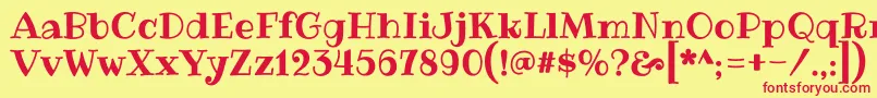 RibeyeRegular Font – Red Fonts on Yellow Background