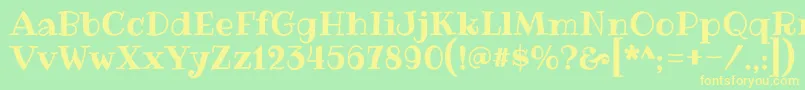 RibeyeRegular Font – Yellow Fonts on Green Background