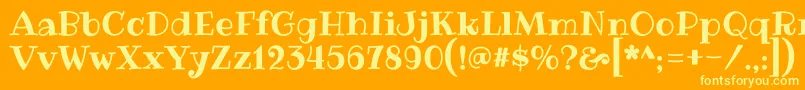 RibeyeRegular Font – Yellow Fonts on Orange Background