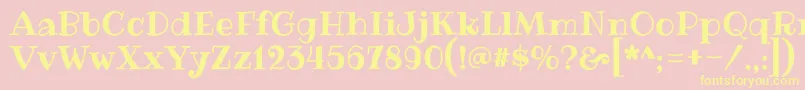 RibeyeRegular Font – Yellow Fonts on Pink Background