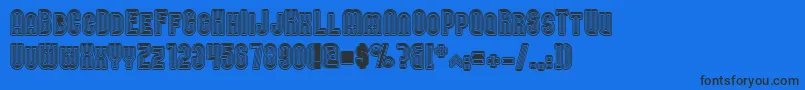 Nomitais Font – Black Fonts on Blue Background