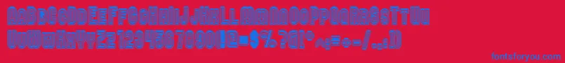 Nomitais Font – Blue Fonts on Red Background