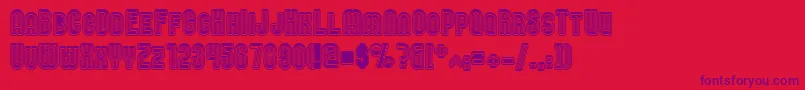 Nomitais-Schriftart – Violette Schriften auf rotem Hintergrund
