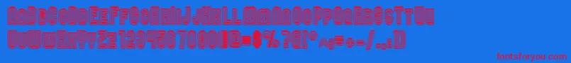 Nomitais Font – Red Fonts on Blue Background