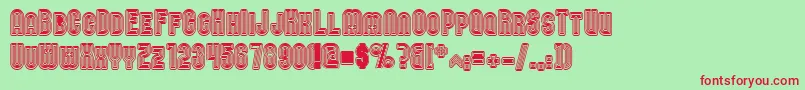 Nomitais Font – Red Fonts on Green Background