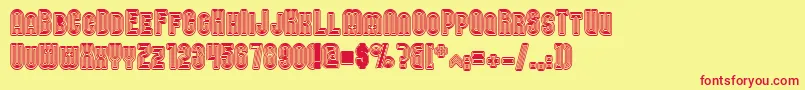 Nomitais Font – Red Fonts on Yellow Background