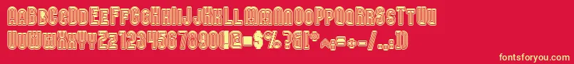 Fonte Nomitais – fontes amarelas em um fundo vermelho