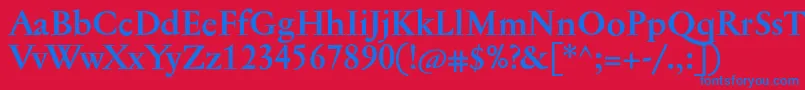JannontextBold Font – Blue Fonts on Red Background