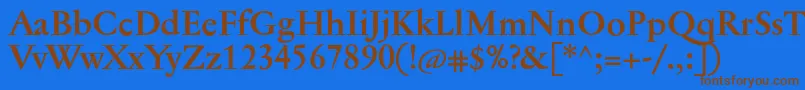 JannontextBold Font – Brown Fonts on Blue Background