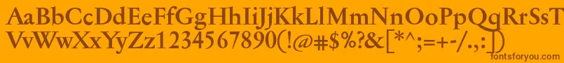 フォントJannontextBold – オレンジの背景に茶色のフォント