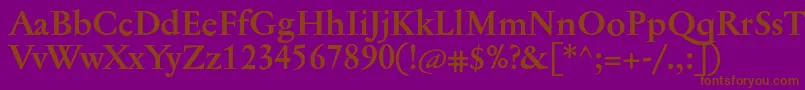 Fonte JannontextBold – fontes marrons em um fundo roxo