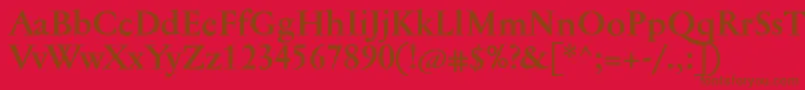 フォントJannontextBold – 赤い背景に茶色の文字