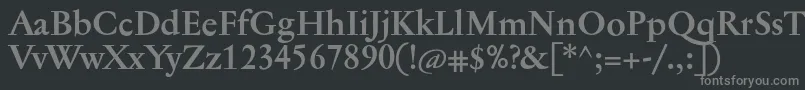 フォントJannontextBold – 黒い背景に灰色の文字