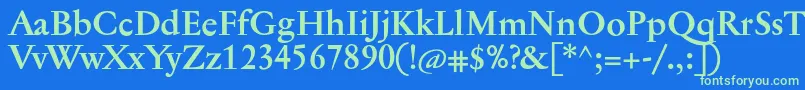 JannontextBold Font – Green Fonts on Blue Background