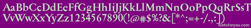 JannontextBold Font – Green Fonts on Purple Background