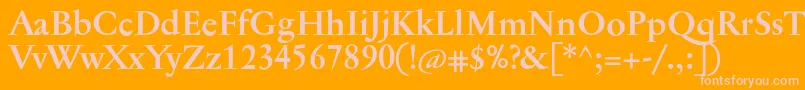 JannontextBold-fontti – vaaleanpunaiset fontit oranssilla taustalla