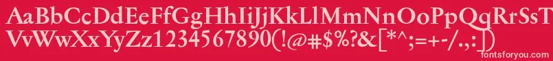 JannontextBold Font – Pink Fonts on Red Background