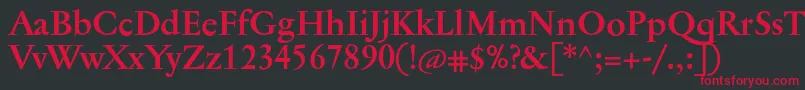 Шрифт JannontextBold – красные шрифты на чёрном фоне