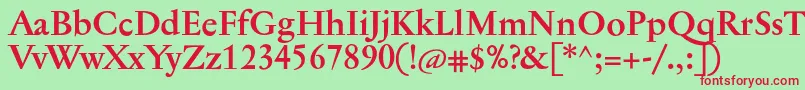 JannontextBold Font – Red Fonts on Green Background