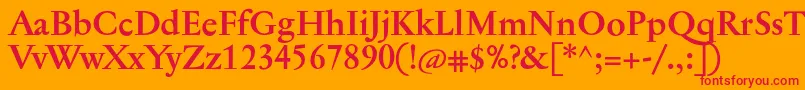 Czcionka JannontextBold – czerwone czcionki na pomarańczowym tle