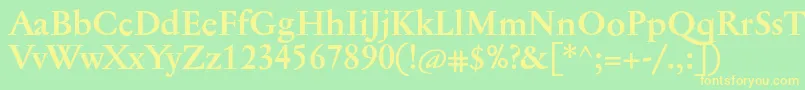 JannontextBold Font – Yellow Fonts on Green Background