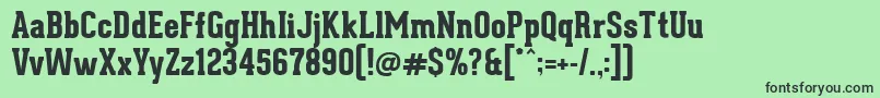 GearedSlabExtrabold Font – Black Fonts on Green Background