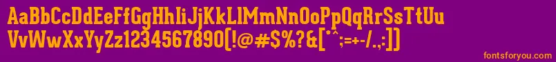 GearedSlabExtrabold Font – Orange Fonts on Purple Background