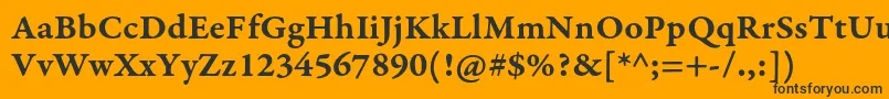 GaramondpremrproSmbdcapt-Schriftart – Schwarze Schriften auf orangefarbenem Hintergrund
