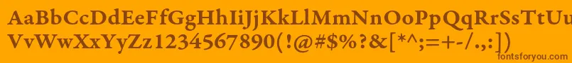 GaramondpremrproSmbdcapt-Schriftart – Braune Schriften auf orangefarbenem Hintergrund