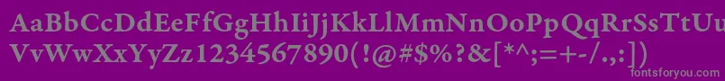 フォントGaramondpremrproSmbdcapt – 紫の背景に灰色の文字