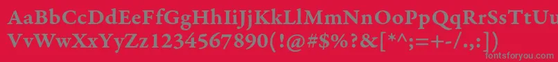 GaramondpremrproSmbdcapt Font – Gray Fonts on Red Background