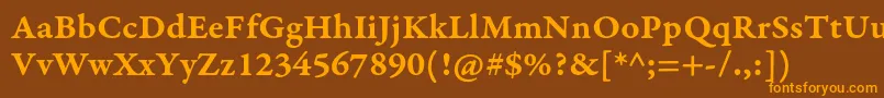 Czcionka GaramondpremrproSmbdcapt – pomarańczowe czcionki na brązowym tle