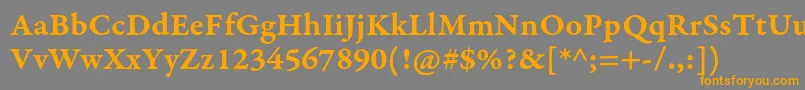 GaramondpremrproSmbdcapt-Schriftart – Orangefarbene Schriften auf grauem Hintergrund