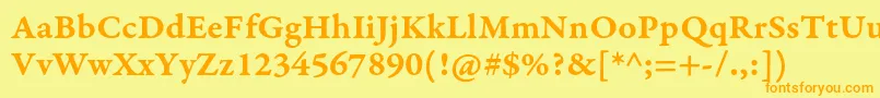 GaramondpremrproSmbdcapt-Schriftart – Orangefarbene Schriften auf gelbem Hintergrund