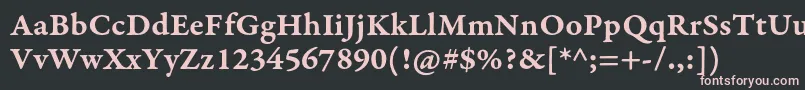 フォントGaramondpremrproSmbdcapt – 黒い背景にピンクのフォント