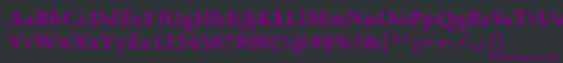 フォントGaramondpremrproSmbdcapt – 黒い背景に紫のフォント