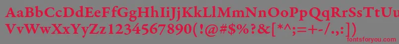 GaramondpremrproSmbdcapt-Schriftart – Rote Schriften auf grauem Hintergrund