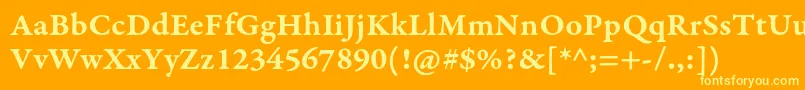 GaramondpremrproSmbdcapt-Schriftart – Gelbe Schriften auf orangefarbenem Hintergrund