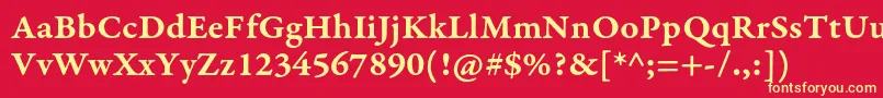 フォントGaramondpremrproSmbdcapt – 黄色の文字、赤い背景