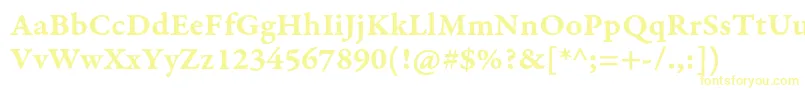 GaramondpremrproSmbdcapt-Schriftart – Gelbe Schriften auf weißem Hintergrund