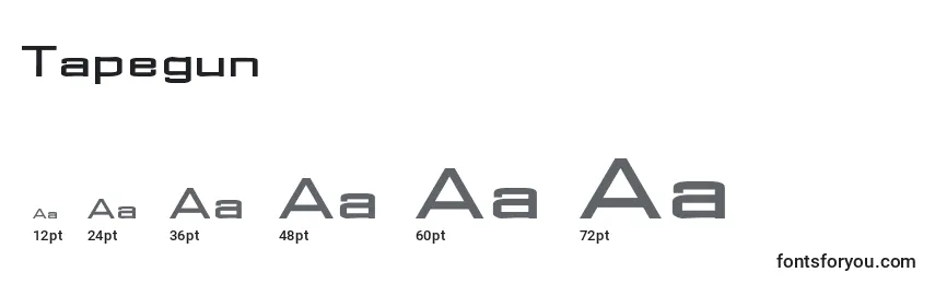 Размеры шрифта Tapegun