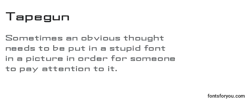 Review of the Tapegun Font