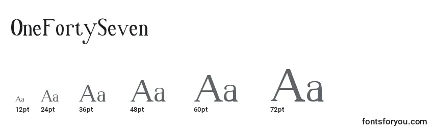 OneFortySeven Font Sizes