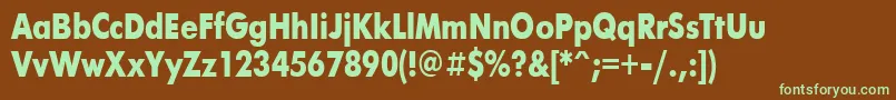 FuturisBold80b-fontti – vihreät fontit ruskealla taustalla