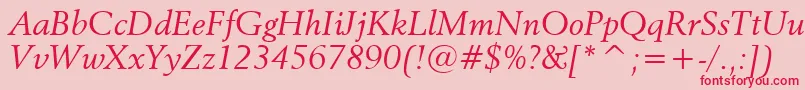 Revival565ItalicBt Font – Red Fonts on Pink Background