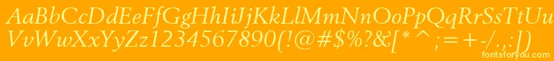 Revival565ItalicBt Font – Yellow Fonts on Orange Background